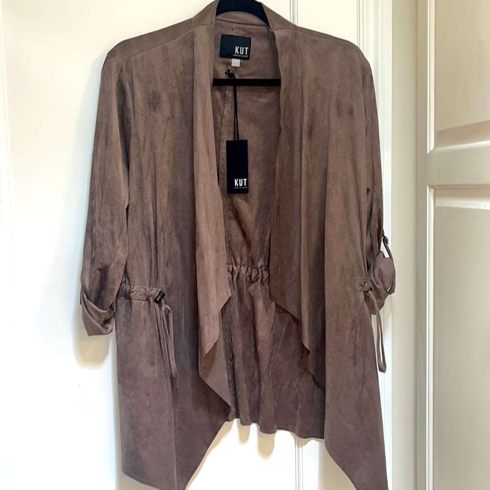 Kut from the Kloth brown faux suede jacket, L, NWT